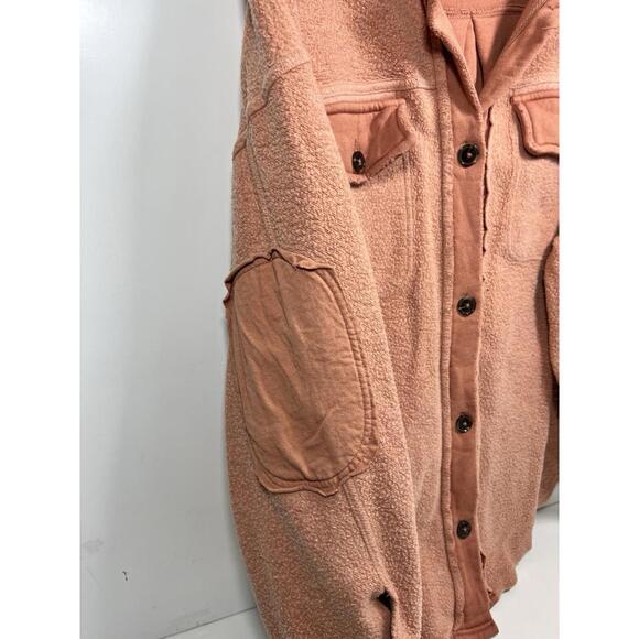 Free People Ruby Jacket Shacket Boxy Peachy Pink Sz XS Beach Boho - Picture 4 of 8